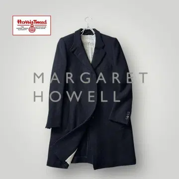 [ 고품질 ] 마가렛호웰 / 해리스 트위드 울 코트 블랙 히든 버튼