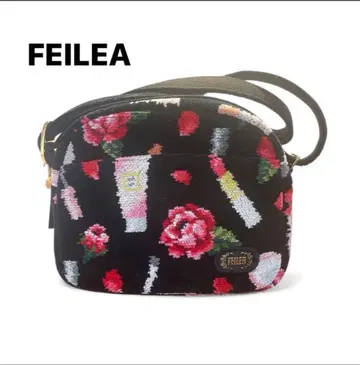 페일러 FEILER 숄더백 슈니르 직조 블랙 꽃무늬 x 화장품