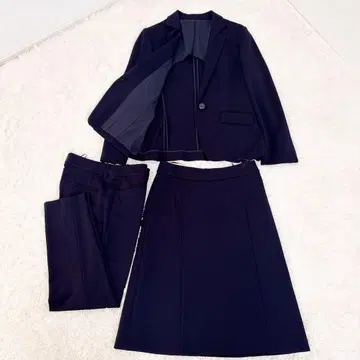네이비 정장 세트 (자켓 팬츠 스커트) 사이즈 L 스트레치