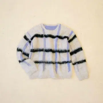 Pamm 투명한 공기 체크 니트