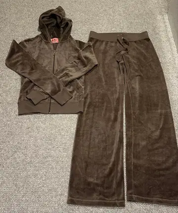 Juicy Couture 브라운 플리스 셋업 XS