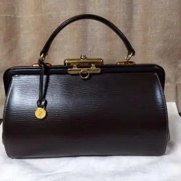 골드 파일 다크 브라운 핸드백