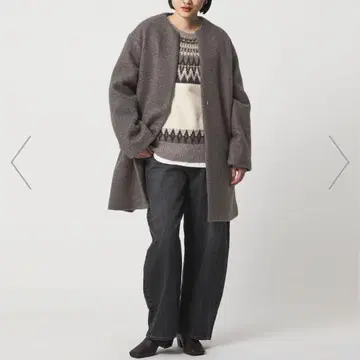 노카라 코트 그레이