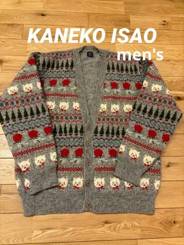KANEKO ISAO 카네코 이사오 남성용 가디건 니트 핑크하우스
