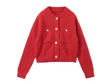 골드 버튼 트위드풍 니트 가디건 가디건