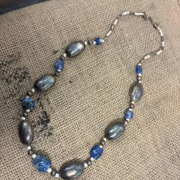 라피스 라줄리 목걸이 실버 925 앤티크 빈티지