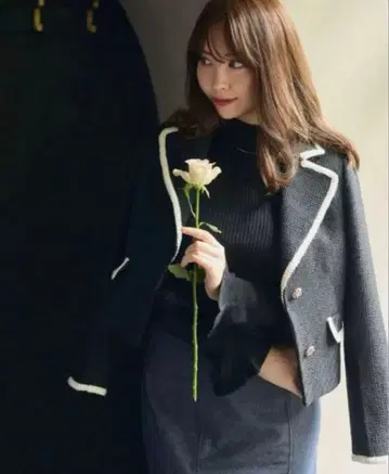 완판 herlipto 울 블렌드 크롭 트위드 블레이저 자켓