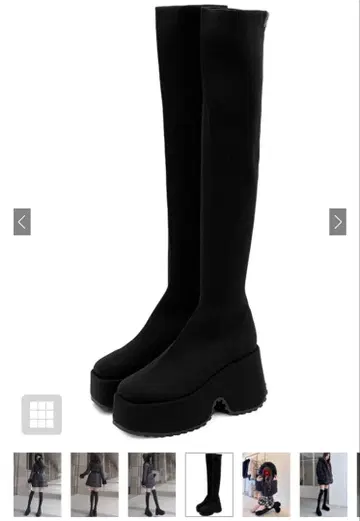 24시간 이내 발송 GRL 스트레치 니트 통굽 롱부츠 니하이 부츠