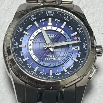 CITIZEN 아테사 Eco-Drive 전파 시계 블루 H115