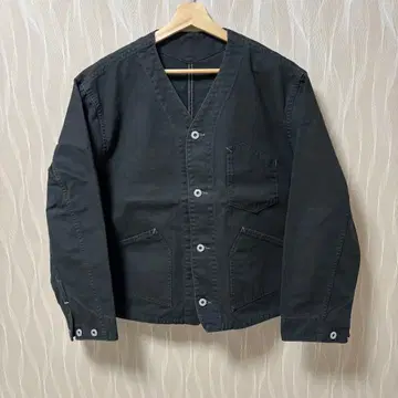 포스트 오버올즈 엔지니어 자켓 블랙 캔버스 L 1104-COB