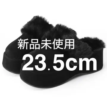 GRL 그레일 ci487 통굽 퍼 사보 샌들 23.5cm 블랙