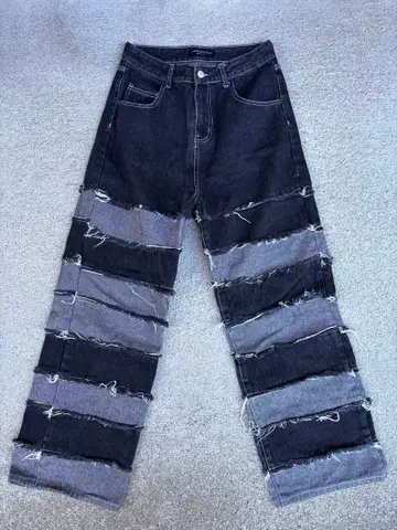 Patchwork denim pants Y2K