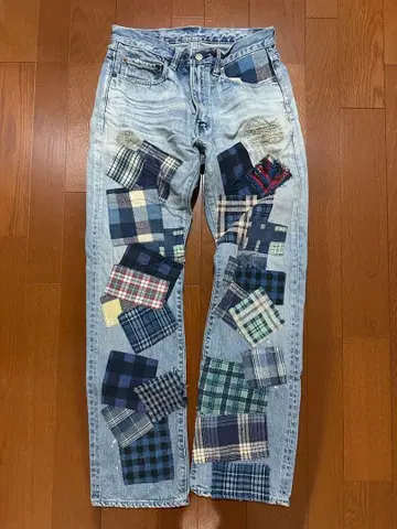 패치워크 디자인 데님 팬츠 사이즈 31