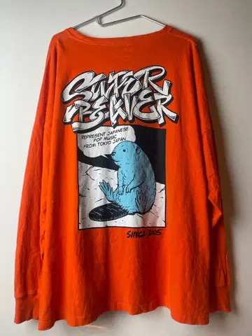 SUPER BEAVER 롱티 XL 오렌지 회장 한정판 새상품급