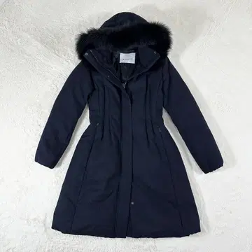 ANAYI 울 페이스 다운 코트 퍼 포함 다크 네이비 36 M