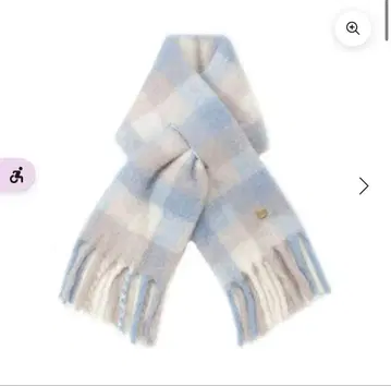 폴앤조 울 혼방 블록 체크 볼륨 머플러 색스 블루