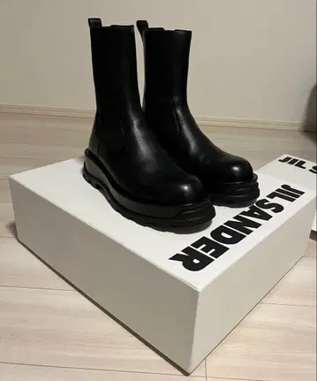 JIL SANDER 블랙 사이드 고어 부츠