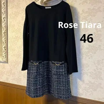 새상품급 빅 사이즈 46 로즈 티아라 트위드 튜닉 원피스