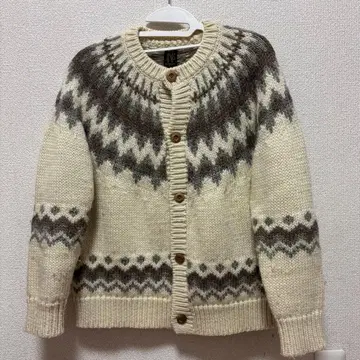 BATONER 20AW BELLURIA 별주 노르딕 무늬 니트 가디건