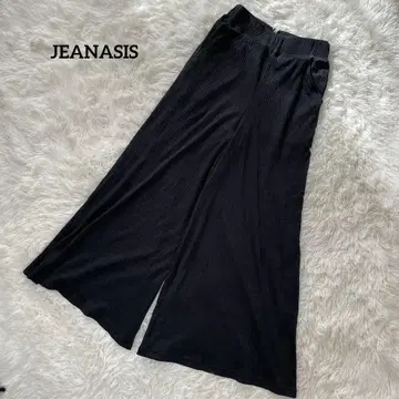 지나시스 와이드 팬츠 블랙 루즈핏 캐주얼 무지 2352