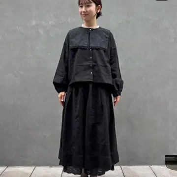 지유가오카 한정판 제품 염색 탈부착 세일러 칼라 블라우스