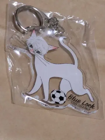 블루 록 고양이 디자인 아크릴 키링 나기 세이시로