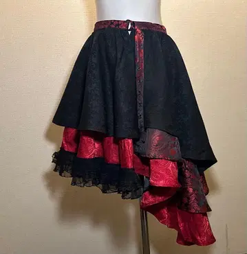 큐티 플래시 아지메 랩스커트 빨간색