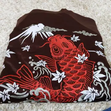 잉어와 후지산 자수 나일론 자켓