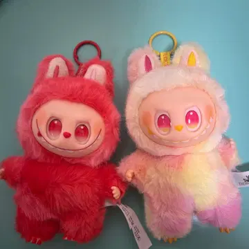 러브비 토끼 후드 부착 봉제 인형 2체 세트