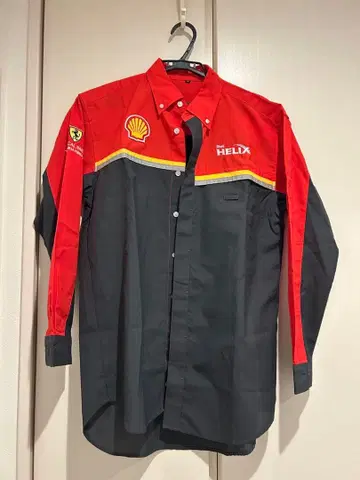 레어 페라리 Ferrari 워크 셔츠 쉘 헬릭스 M-L 미사용