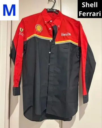 레어 페라리 Ferrari 워크 셔츠 쉘 헬릭스 M-L 미사용