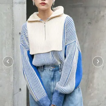 KBF 레이어드 하프 ZIP 니트