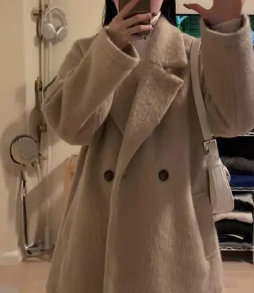 샤기 테일러드 코트 베이지