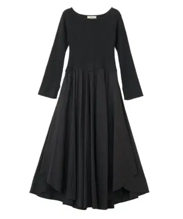 cocodeal 페탈 헤무 스커트 도킹 니트 원피스 블랙 M