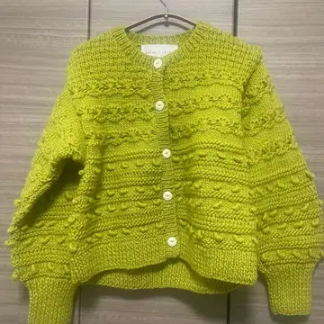 bulle de savon 라임 그린 니트 스웨터 F 사이즈