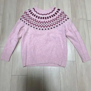 SCAPA 페어아일 노르딕 니트 울 핑크 현행 38