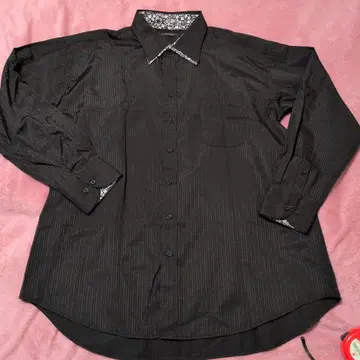 스트라이프 블랙 긴팔 셔츠 4L