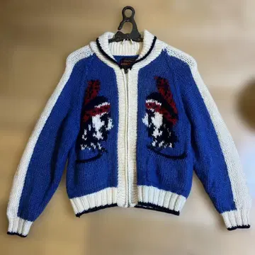 PenField 카우친 스웨터 M 파랑/크림