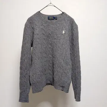 폴로 랄프로렌 케이블 니트 그레이 M 양모 캐시미어