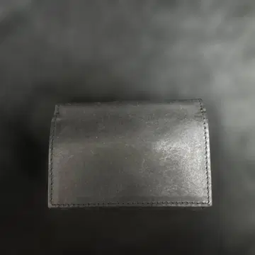 블랙 가죽 컴팩트 3단 폴더형 지갑