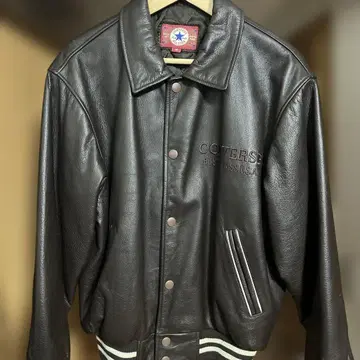 90s converse 컨버스 가죽 자켓 브라운