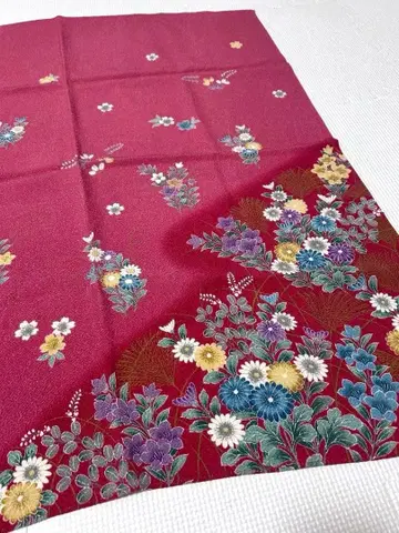 후지미야비 보자기 실크 100% 크레이프 원단 아름다운 화화 무늬 디자인