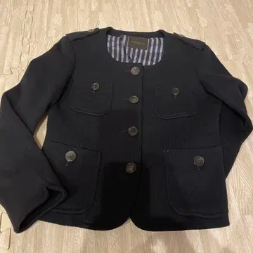 TOMORROWLAND 블랙 노카라 자켓 울 100%