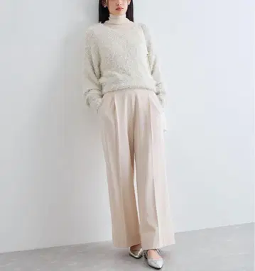 [택 포함 새상품] VIS [warm] 스트레치 단추 와이드 팬츠/슬랙스