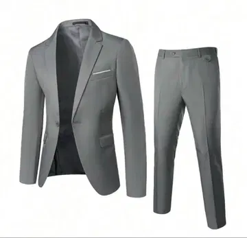 남성용 슬림핏 싱글 수트 라이트 그레이 SHEIN