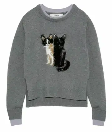 FURFUR 캣 자카드 니트 그레이