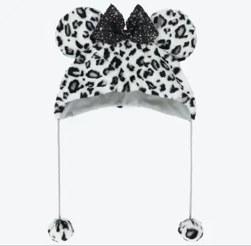 디즈니 레오파드 무늬 팬캡 화이트