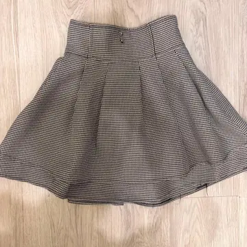 evelyn 더블 플레어 스커트 하운드투스 체크 패턴