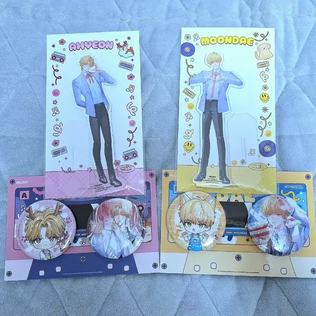 데못죽 태국판 문대/아현 캐릭터 아크릴스탠드+뱃지 세트