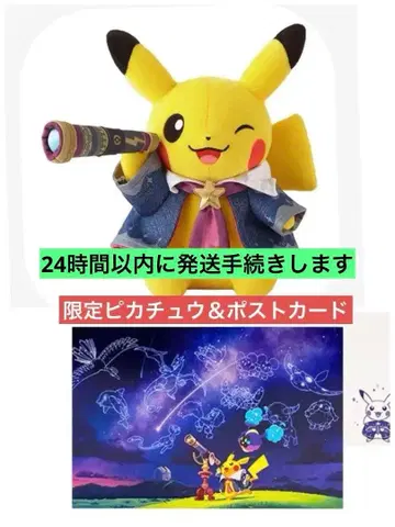 포켓몬 천문대 별하늘 피카츄 봉제 인형 (덤 엽서 포함)